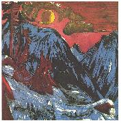 Ernst Ludwig Kirchner Moon night painting